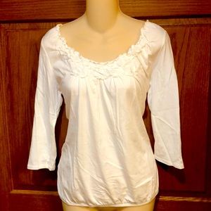 Loft Cream Blouson Top, Sz M